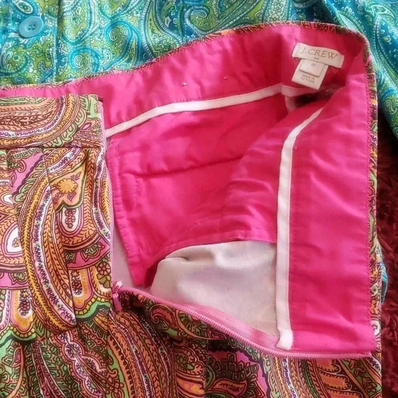 J Crew Size 12 Paisley Multi Colored Shorts Bundle Y2K 90s Crop Jacket XL - Picture 5 of 14